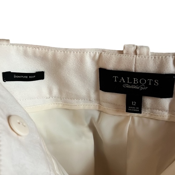 Talbots Signature Boot Ivory Dress Pants Size 12 - Picture 8 of 9